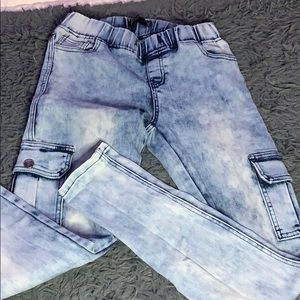 light washed jean joggers